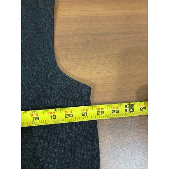 Vintage Gimbels Sweater Vest Men’s Size L 100% Cashmere Charcoal Gray Scotland - Picture 4 of 7